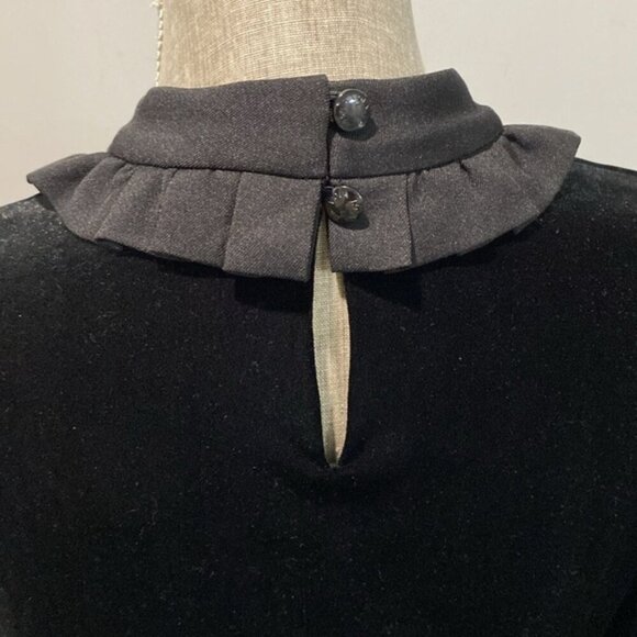 MISS VIOLA Black Crushed Velvet Blouse - Picture 12 of 14